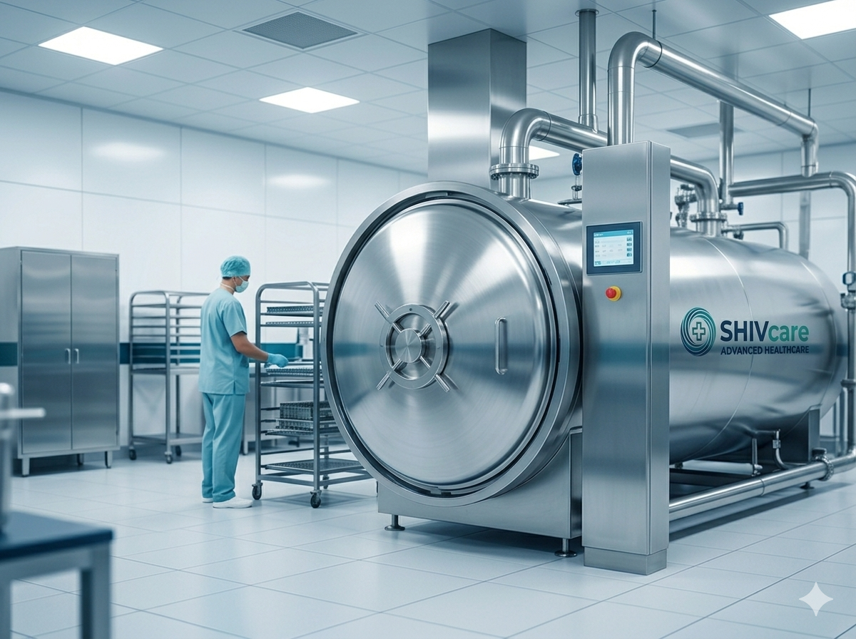 SHIVcare HPHV horizontal cylindrical steam sterilizer